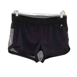 Head Womens Athletic Shorts Black Heather Grey 2-in-1 Built-in Shorts Large